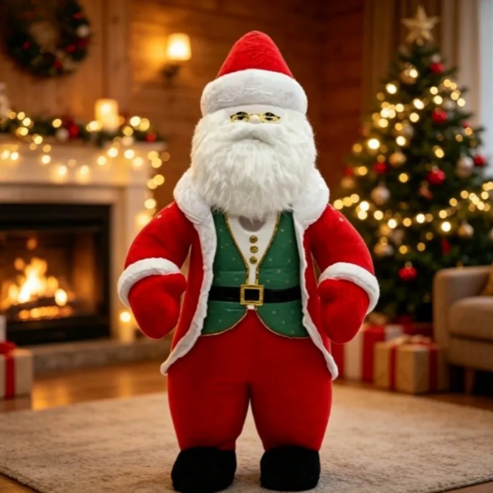 Dolls - Opblaasbaar Kerstman-kostuum, volwassen maat, loopfiguur voor