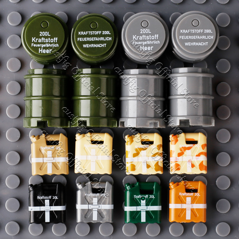 WW2 Militaire Olie Drum Brands - Lego Compatible Military Tank recensie en prijs
