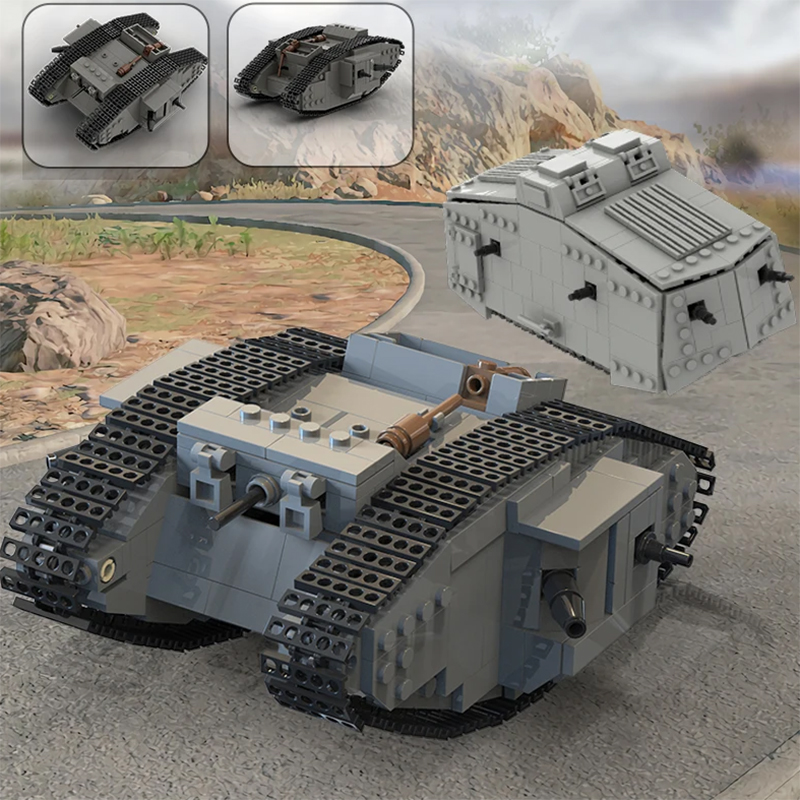 MOC WW1 Duitsland Militaire A7 - Lego Compatible Military Tank recensie en prijs
